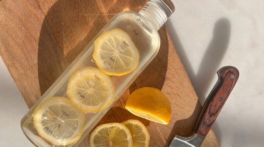 NEWS: Glass Water Bottle with time marker