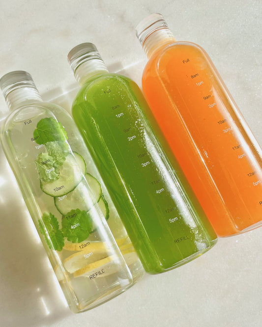 Clear Glass Water Bottle Kit 3-pack 700ml